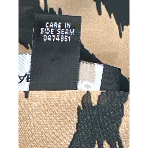 AB Studio Sheer Chevron Blouse Black Beige Long Sleeve Lightweight Bohemian Chic - Picture 8 of 13